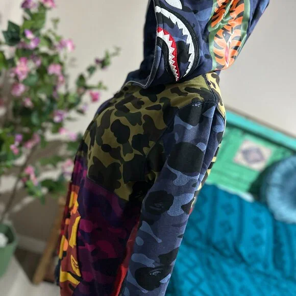 BAPE Mix Camo Shark Hoodie